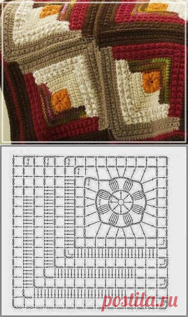 Пледы в стиле пэчворк из остатков пряжи