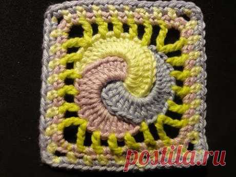 Волшебные петельки: Квадратный мотив с кольцами The square motive with rings Crochet