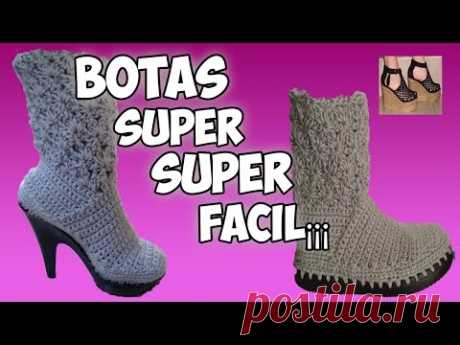 BOTAS TEJIDAS EN CROCHET SUPER SUPER FACIL