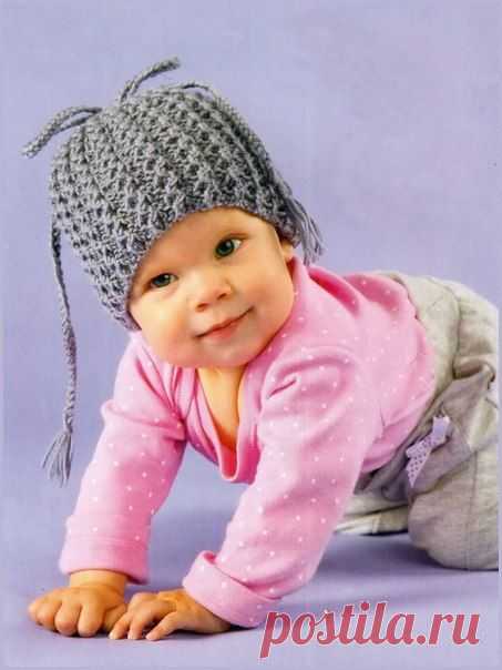 Рельефная шапочка для мальчика | Вязание для детей | Вязание спицами и крючком. Схемы вязания.