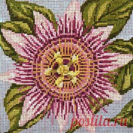 Purple Passion Flower (18 count) Adorable high-quality Purple Passion Flower (18 count). The Needlepointer is a full-service shop specializing in hand-painted canvases, thread fibers, needlepoint books, accessories, needlepoint classes and much more.