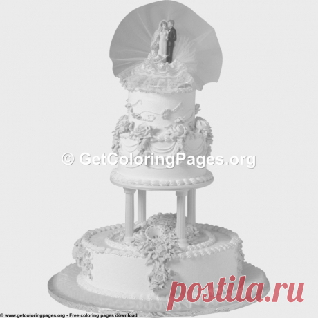 Grayscale &amp;#8211; 3 Wedding Cake Coloring Pages &amp;#8211; GetColoringPages.org
