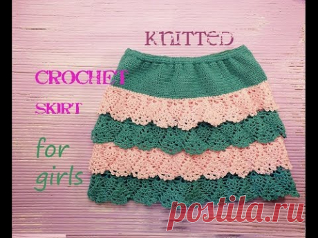 ☀☀☀ Летняя юбка для девочки крючком, для начинающих # knitted crochet skirt for girls