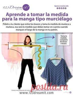 Para que tus blusas con manga tipo murciélago queden perfectas, aquí te decimos como debes tomar la medida, solo da click en la imagen para conocer este práctico consejo.