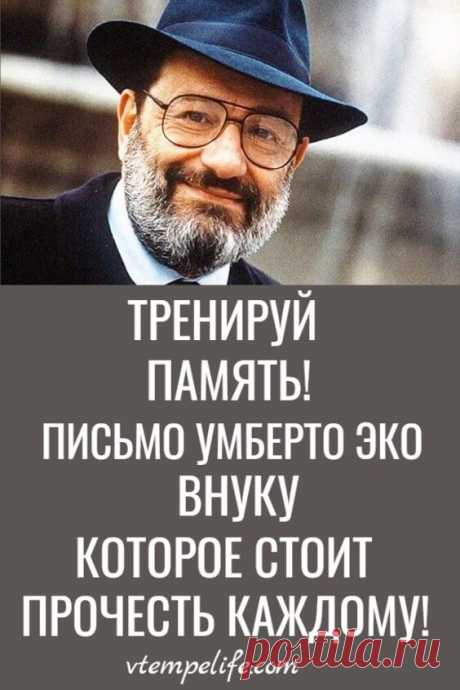 «Тренируй память»: письмо Умберто Эко внуку, которое стоит прочесть каждому | В темпе жизни