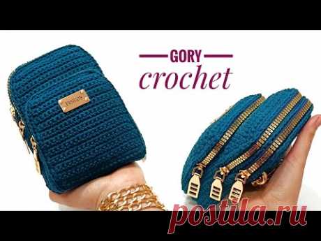 حقيبة كروشيه كروس بثلاث جيوب تصميم مميز شيك وعملي bag crochet