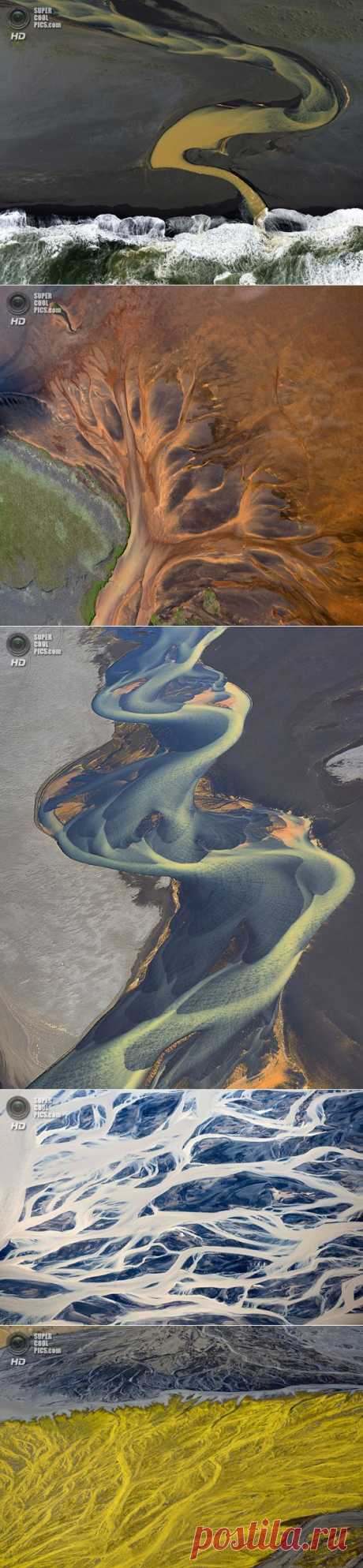 (+1) тема - Ледниковые реки Исландии с высоты птичьего полёта