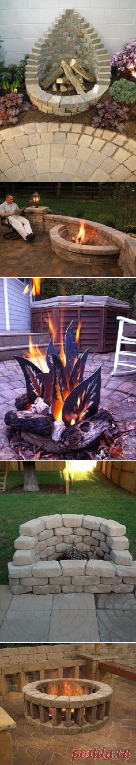 (7) Homemade Fire Pit made from stone overs stacked on a flat service. | Future Home