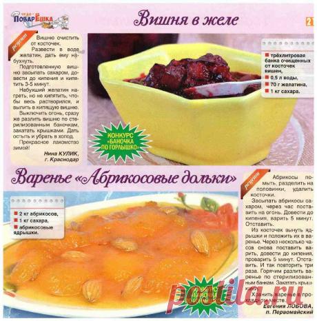 Вишня в желе. Варенье &quot;Абрикосовые дольки&quot;