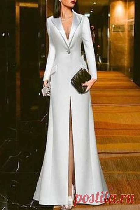 White Suit Evening Dress