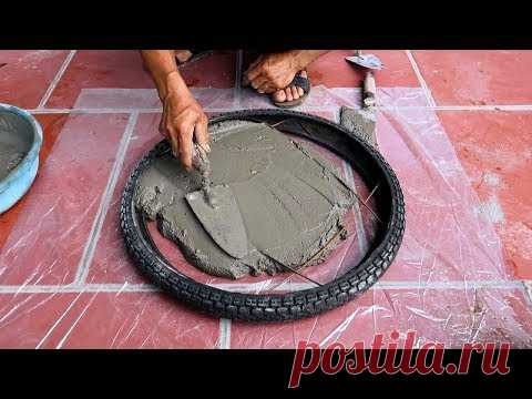 Amazing Technique Making Coffee Tables From Tires And Ceramic Tiles