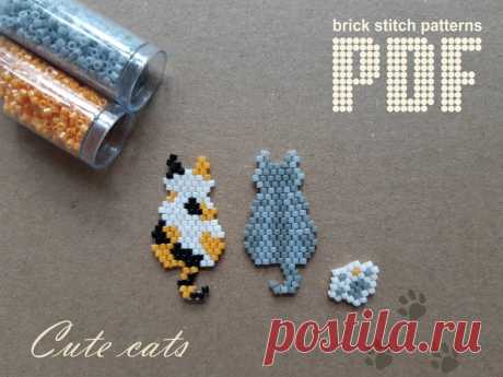 Cute Cats Beading pattern Animals beading Brick stitch - Etsy Украина