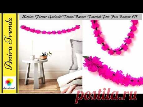 Woolen Flower Garland/Toran/Banner PomPom Banner Tutorial Festival Season Decoration Ideas Place for all your craft desire. Stay tuned for all creative arts ...