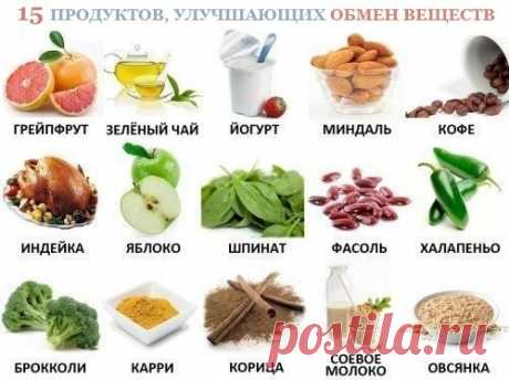 15 продуктов, улучшающих обмен веществ