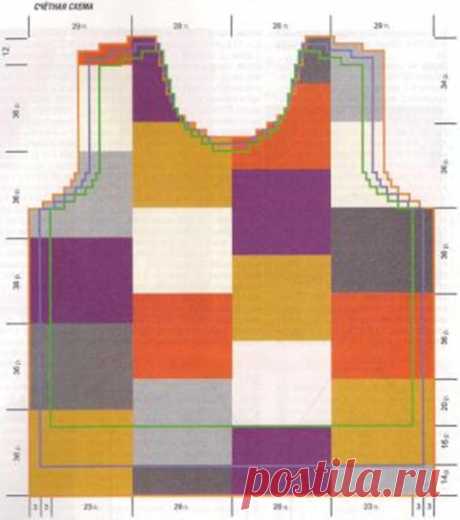 Пуловер с цветными квадратами