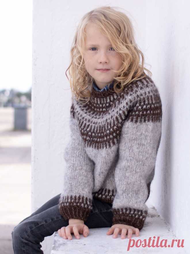 Детский пуловер с круглой кокеткой Badger Sweater - Вяжи.ру