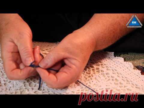 Как связать две нити без узла при вязании