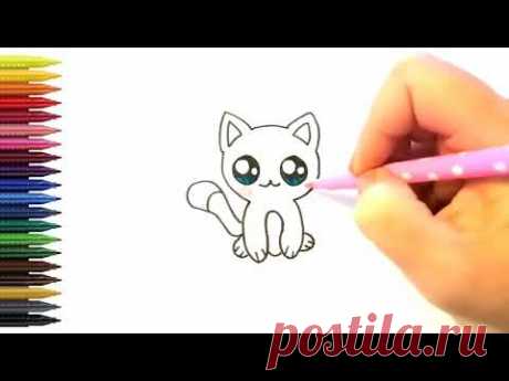 Как нарисовать котенка - Рисование, раскраска