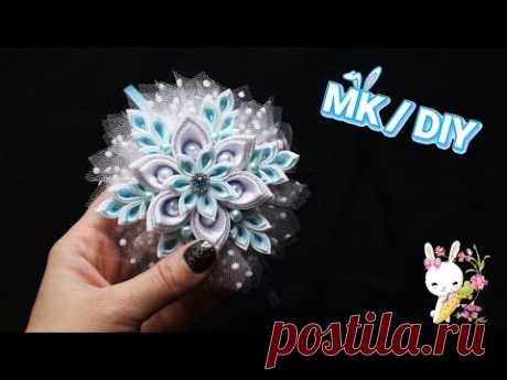 КРАСИВЫЙ ободок для девочки СНЕЖИНКИ ❄ мк канзаши | DIY snowflake headband for girls