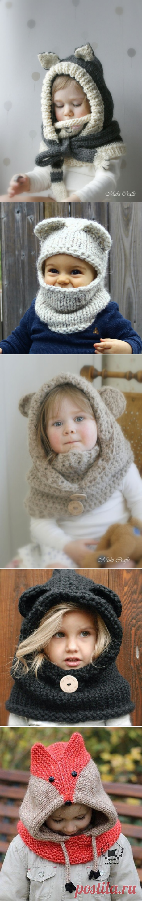 Knit fox hood cowl Rene PDF kn | Crochet