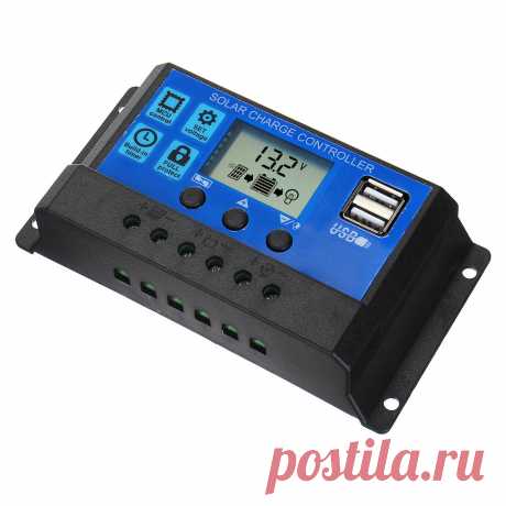 10/20/30A 12V-24V Solar Panel Battery Regulator Charge Controller USB LCD Charge - US$9.99