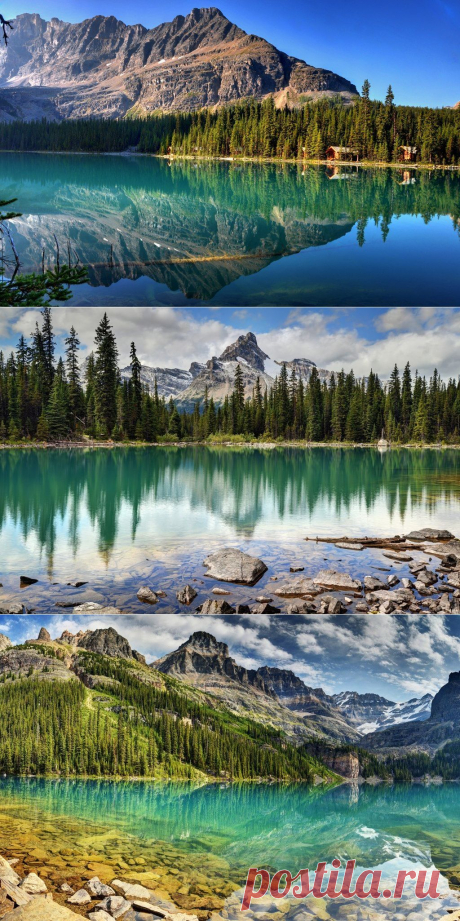 О’Хара - потрясающее место! О’Хара — нереальной красоты озеро, находящееся в канадском национальном парке Йохо (Британская Колумбия). Окруженное со всех сторон горными вершинами, О’Хара постоянно подпитывается тающим снегом, поэтому его воды имеют такой яркий голубой оттенок.