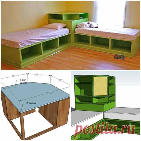 DIY Twin Corner Bed with Storage | UsefulDIY.com