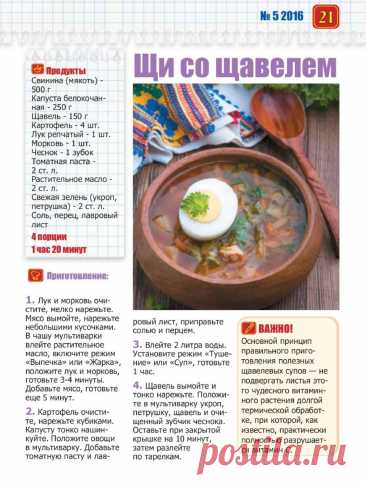 Щи со щавелем