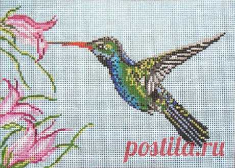 Broad Billed Hummingbird (13 count) Adorable high-quality Broad Billed Hummingbird (13 count). The Needlepointer is a full-service shop specializing in hand-painted canvases, thread fibers, needlepoint books, accessories, needlepoint classes and much more.