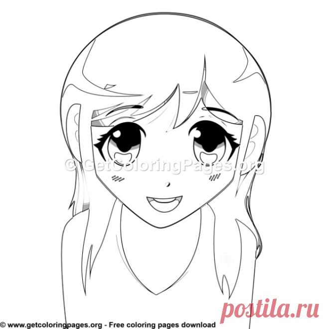 Cute Anime Girl Coloring Sheet &#8211; GetColoringPages.org