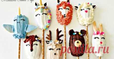 Cute Animal Madeleine Cookie Pops (a la Trendy Animal Cakes) Blog about pop culture, edible crafts, sugar, geek, nerd and more