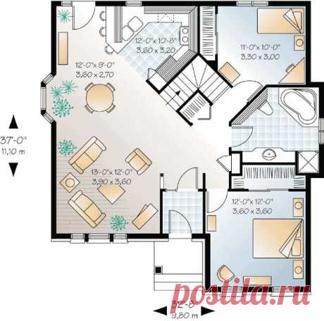 Plan W21210DR: Canadian, Narrow Lot, Metric, European House Plans &amp; Home Designs