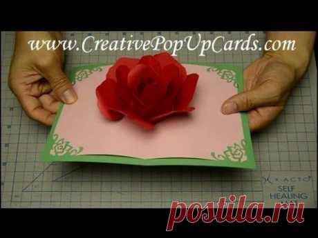 Rose Pop Up Card for Mother's Day or Valentine's Day - YouTube