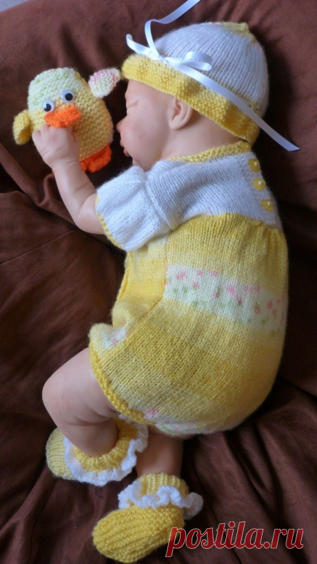 Reborn romper outfit cute chick with soft toy MOLLIE & JOE DESIGNS hand knitted | eBay