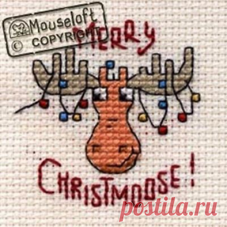 Mouseloft Christmas Stitchlet With Card & Envelope - Merry Christmoose | eBay