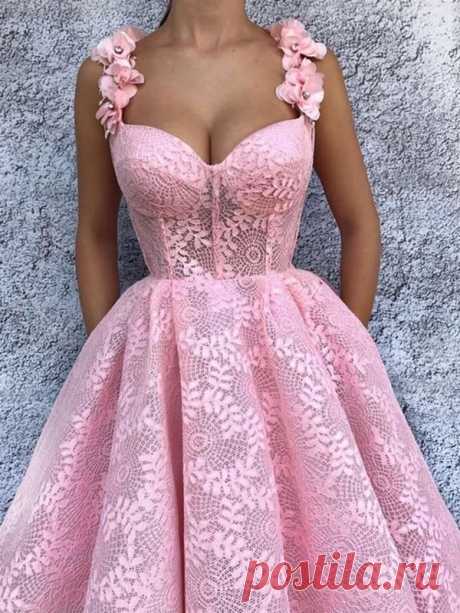 Ball Gown Prom Dress Pink Vintage Lace African Prom Dress # VB2756
