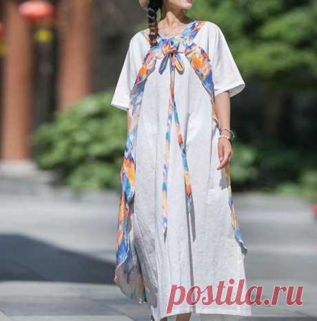 Women Summer maxi Dresses, white dress, princess dress, wedding dress, bridal dress 【Fabric】 Ramie printing Solid color fabric; linen, cotton 【Color】 white 【Size】 Shoulder width is not limited Shoulder + Sleeve 40cm / 16 Bust 120cm / 47 Length 132cm / 51  Have any questions please contact me and I will be happy to help you.