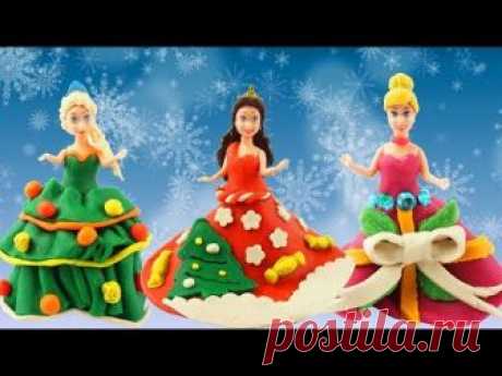 Play Doh Disney Princess Sparkle Winter Dress For Disney Princess Frozen Elsa & Aurora, Belle
