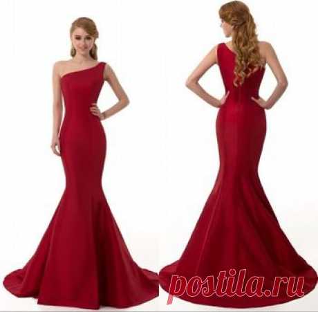 New Arrival One Shoulder Taffeta Evening Ball Party Dress Long Elegant Mermaid Red Prom Dresses 2014-in Prom Dresses from Weddings &amp; Events on Aliexpress.com | Alibaba Group