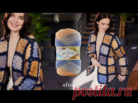 Кардиган с мотивом цепной вышивки Alize Burcum Batik