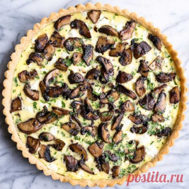 ​Киш с сыром и грибами — Sloosh – кулинарные рецепты