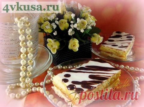 Песочное пирожное с глазурью | 4vkusa.ru