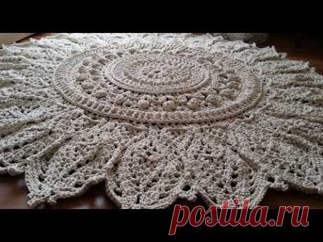 Часть 1 ВЯЗАНЫЙ КОВЕР  1-6 ряд МК мастер класс CROCHET RUG niniting karpet