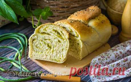 Ароматный хлеб с чесночными стрелками пошаговый рецепт с фото