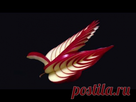 How To Make Apple Bird Swan - Beginners Lesson 16 By Mutita Art Of Fruit And Vegetable Carving - YouTube