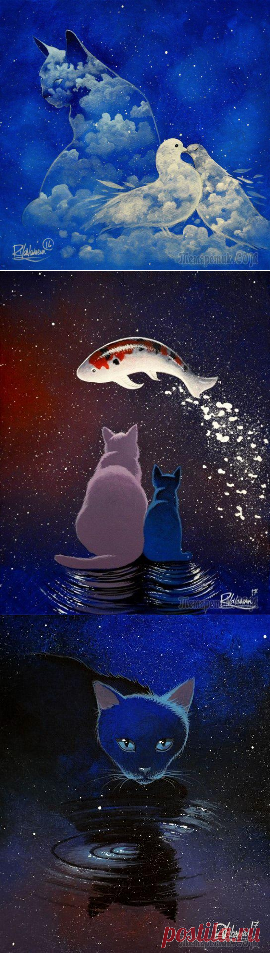 Так прелестно!! Созвездие котов, рисунки французского художника Рафаэля Вавассера..