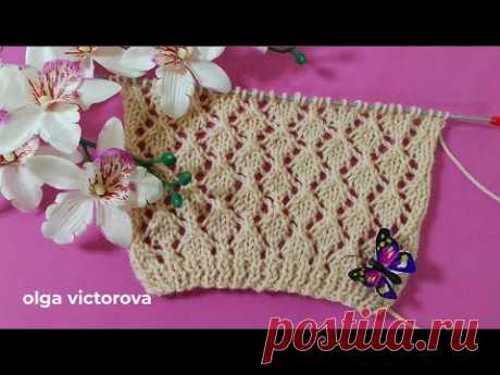 ЭТО НЕЖНО И КРАСИВО! АЖУРНЫЙ УЗОР, СХЕМА, ОПИСАНИЕ 1121 Узоры спицами KNITTING PATTERNS