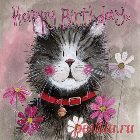 Whiskers Happy Birthday Card | Алекс Кларк Арт
