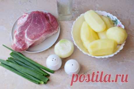Жареная картошка с мясом на сковороде рецепт фото пошагово и видео - 1000.menu