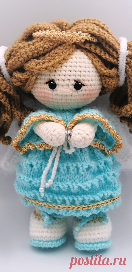 PDF Ангел-хранитель крючком. FREE crochet pattern; Аmigurumi doll patterns. Амигуруми схемы и описания на русском. Вязаные игрушки и поделки своими руками #amimore - ангел, ангелок, ангелочек, кукла, куколка, девочка.